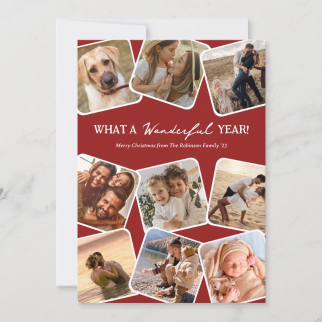 Underbart år Photo Collage jul Julkort (Framsida)
