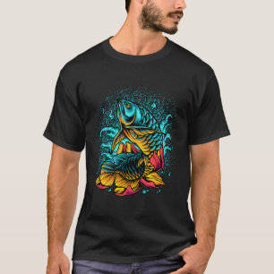 Underbart Arowana-fisk med blommor för Älskare-fis T Shirt