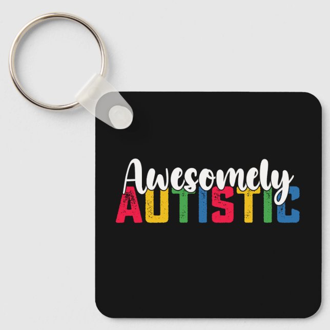 Underbart Autism Autistisk Tjej Familj Nyckelring (Framsida)