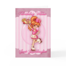 underbart barndotters födelsedagskort - söt servit