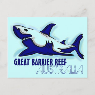 Underbart Barrier Reef Australian Blue shark-vykor Vykort