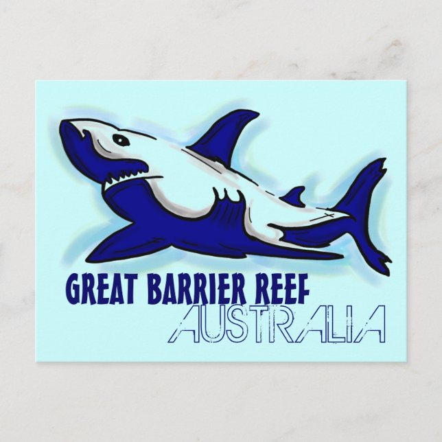 Underbart Barrier Reef Australian Blue shark-vykor Vykort (Framsida)