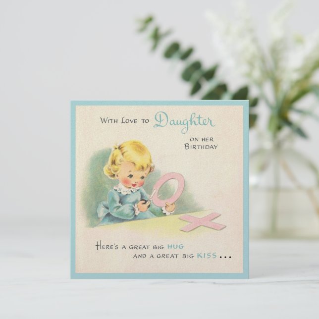 Underbart Big Hug- och Kiss-födelsedagskort (Stående Fram)