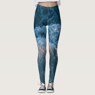 Underbart blå Vågar Leggings