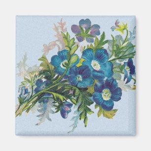 Underbart Blåa blommor Magnet