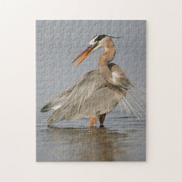 Underbart blått Heron Twisting Puzzle Pussel