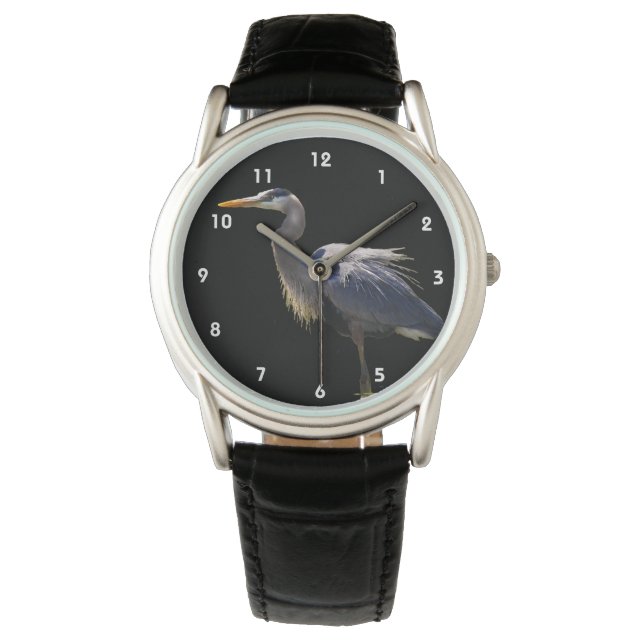 Underbart blått Heron Watch Armbandsur (Framsida)