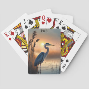 Underbart Blue Heron vid Soluppgång Casinokort