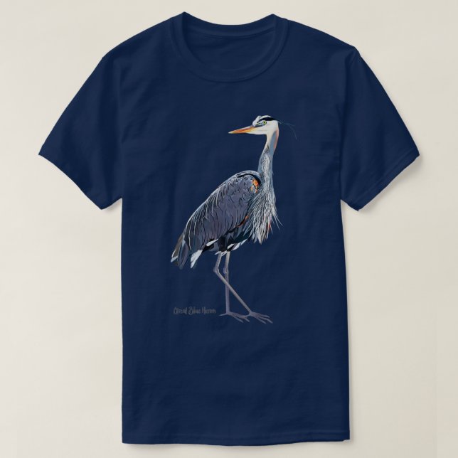 Underbart Blue Heron Wildlife Bird T Shirt (Design framsida)
