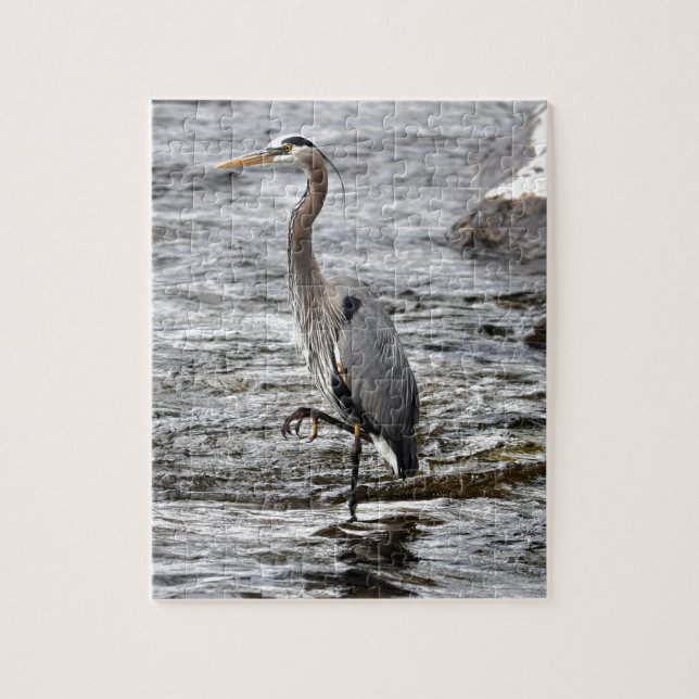 Underbart Blue Heron Wildlife Birdlover Photo Pussel (Vertikal)