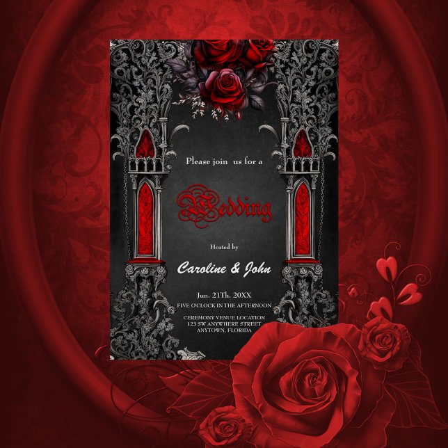 Underbart bra mörk, god bröllop-design. inbjudningar (Gothic design)