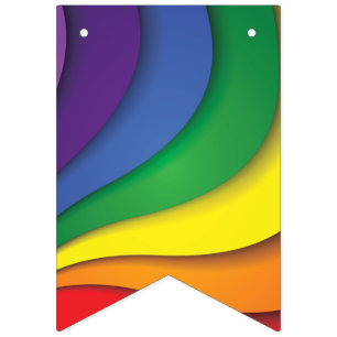 Underbart Bright Rainbow Swirl Vimplar