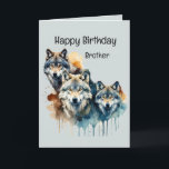 Underbart Brother Birthday Varg och Pack Quote Kort<br><div class="desc">Vargens styrka är förpackningen och styrkan på förpackningen är Vargens Varg och förpackningskvoten perfektens födelsedagskort Brother</div>