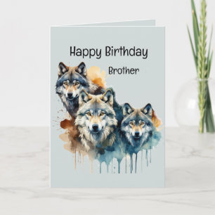 Underbart Brother Birthday Varg och Pack Quote Kort