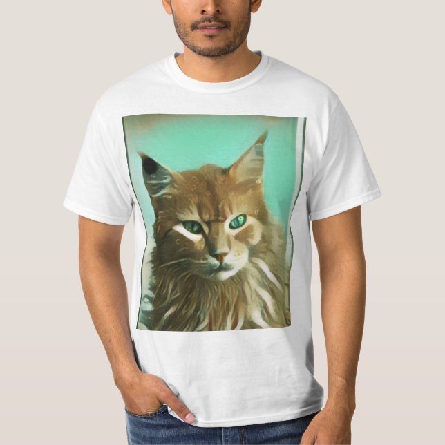 Underbart Cat Design T Shirt (Framsida)