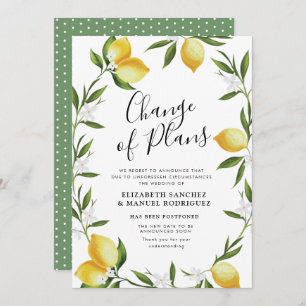 Underbart citronblad senarelagt bröllop-kort inbjudningar