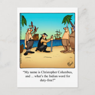 Underbart Columbus Day Humor-vykort Vykort