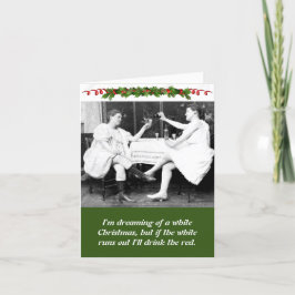 Underbart Dam Drink Vin jul Helgkort