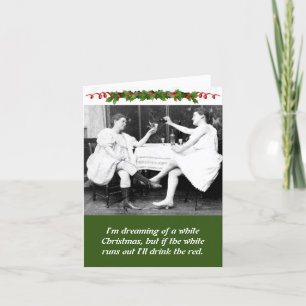 Underbart Dam Drink Vin jul Helgkort