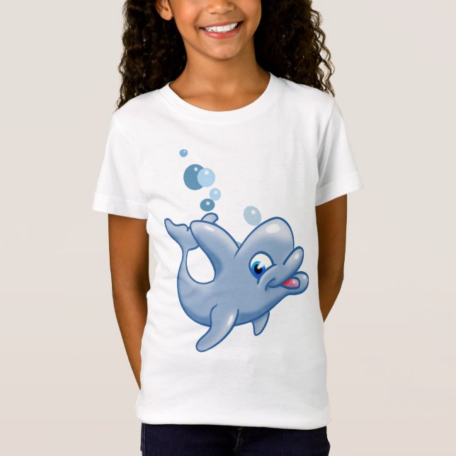 Underbart delfin i tecknaden t shirt (Framsida)