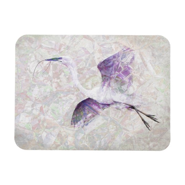 Underbart Egret Digital Art Flexible Magnet (Horisontell)