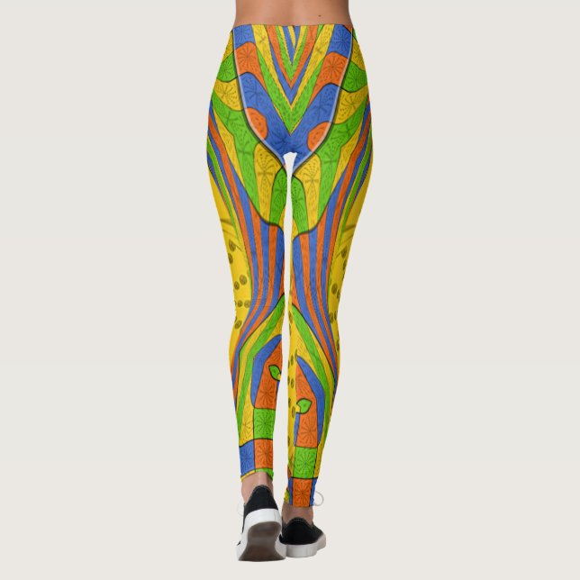 Underbart egyptiskt multidimensionellt symmetriskt leggings (Baksida)