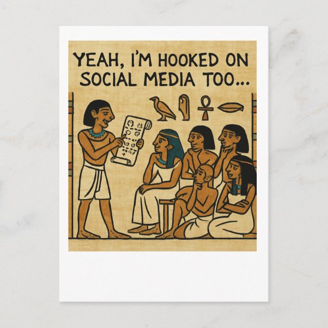 Underbart egyptiskt Social Media Humor-vykort Vykort (Framsida)