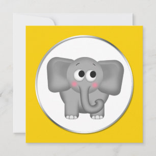 Underbart elefant - Gultens inbjudningar till baby
