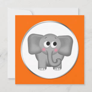 Underbart elefant - Orangens inbjudningar till bab