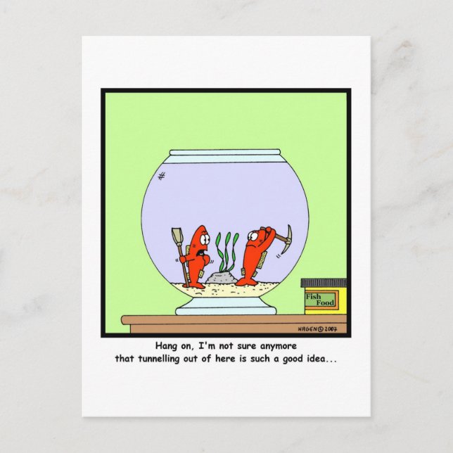 Underbart Esc: Goldfish-tecknad Vykort (Framsida)