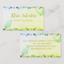 Underbart Fantastisk Sweet Grönt med Butterfly   Visitkort