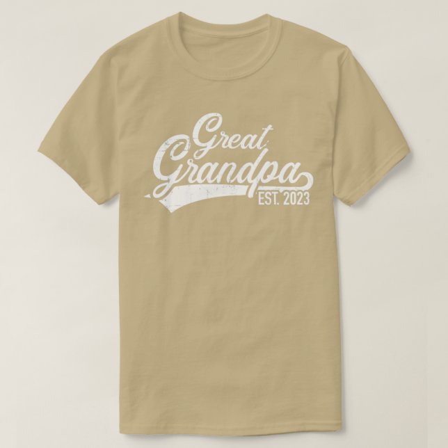 Underbart farfar est 2023 för gravidens tillkännag t shirt (Design framsida)