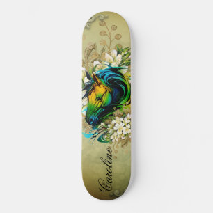 Underbart färglös häst mini skateboard bräda 18,5 cm