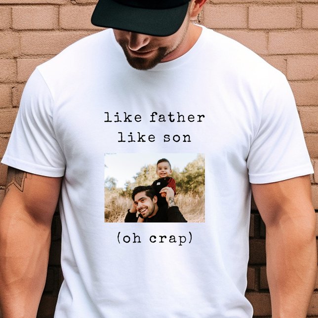 Underbart Fars dag som Far som Son Photo T Shirt (Funny dad joke shirt for Father's Day! Make him LOL!)