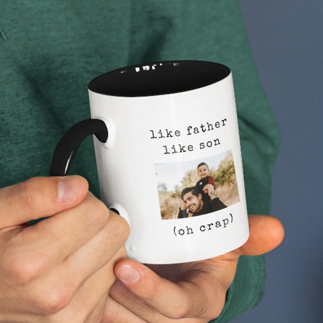 Underbart Fars dag som Far som Son Photo Två-Tonad Mugg (Make dad laugh this Father's Day! #Dadjokes)