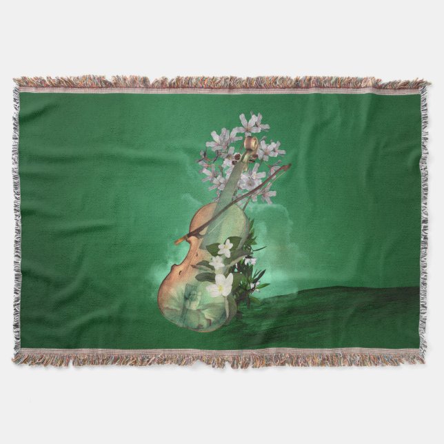 Underbart fiol med blommor filt (Framsidan)