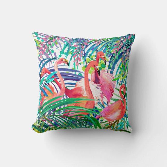 Underbart flamingo vattenfärgsillustration. Afrika Kudde (Framsida)