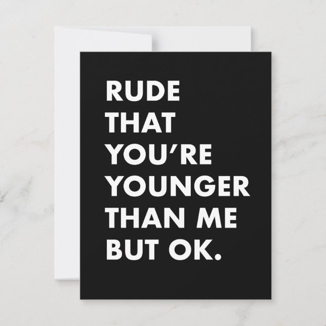 Underbart födelsedagskort - yngre än mitt kort (Framsida)