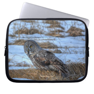 Underbart foto för djurliv för vinter för grå laptop sleeve
