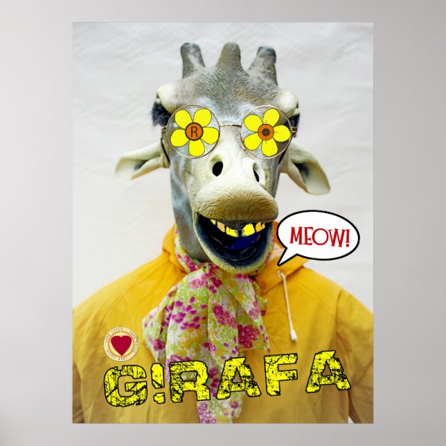 Underbart Giraffe/Girafa Poster! Poster (Framsidan)