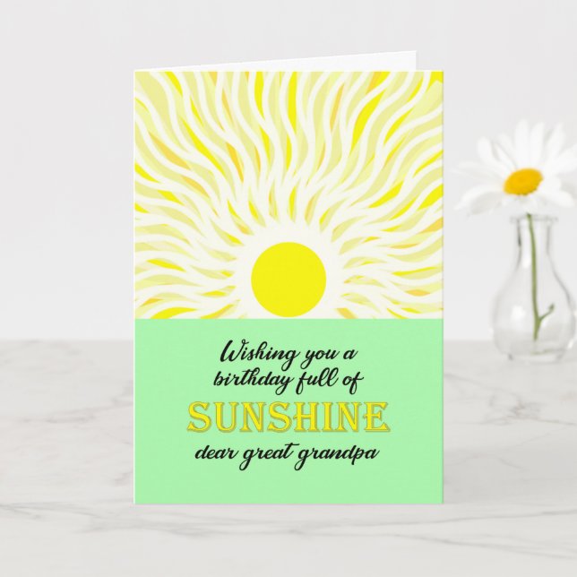 Underbart Grandpa Birthday Bright Sunshine Card Kort (Liten växt)