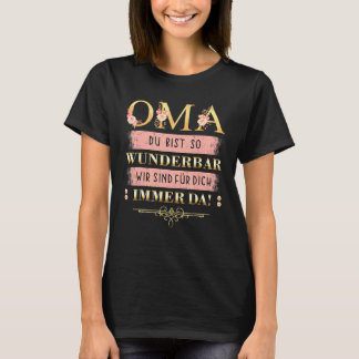 Underbart Granny säger på tyska med blommor T Shirt