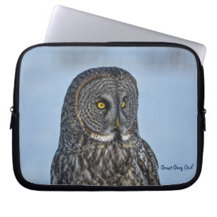 Underbart Grått Uggla Raptor Wildlife-foto Laptop Sleeve