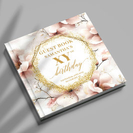Underbart  Guld Watercolor Birthday Guest Bok