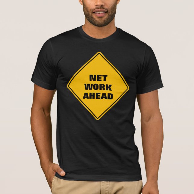 Underbart gult netto - arbete framför försiktiga v t shirt (Framsida)