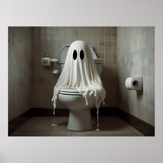 Underbart Halloween-spöke på toaletten Poster (Framsidan)