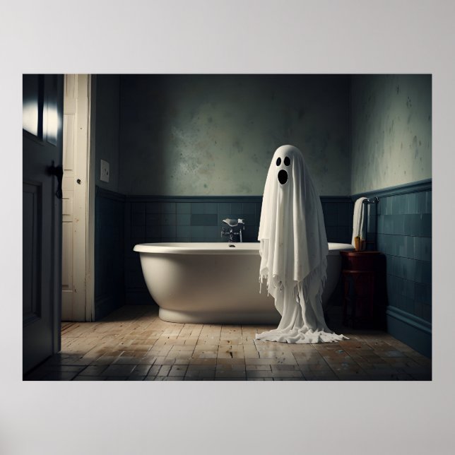Underbart Halloween-spöke på toaletten Poster (Framsidan)