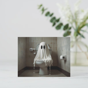 Underbart Halloween-spöke på toaletten Vykort