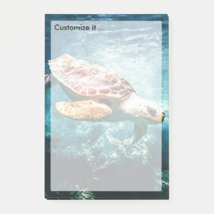 Underbart hav Turtle Ocean Life Turquoise Sea Post-it Block