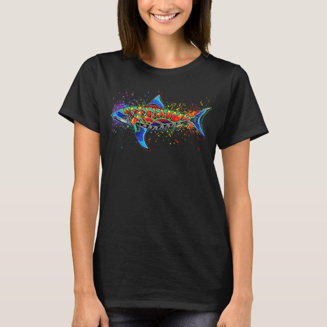 Underbart havsbiologiskt djur av vithaj t shirt (Framsida)
